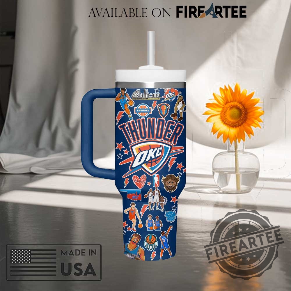 Nba Oklahoma City Thunder Stickers Blue Stanley Tumbler 5 NBA Oklahoma City Thunder Stickers Blue Stanley Tumbler