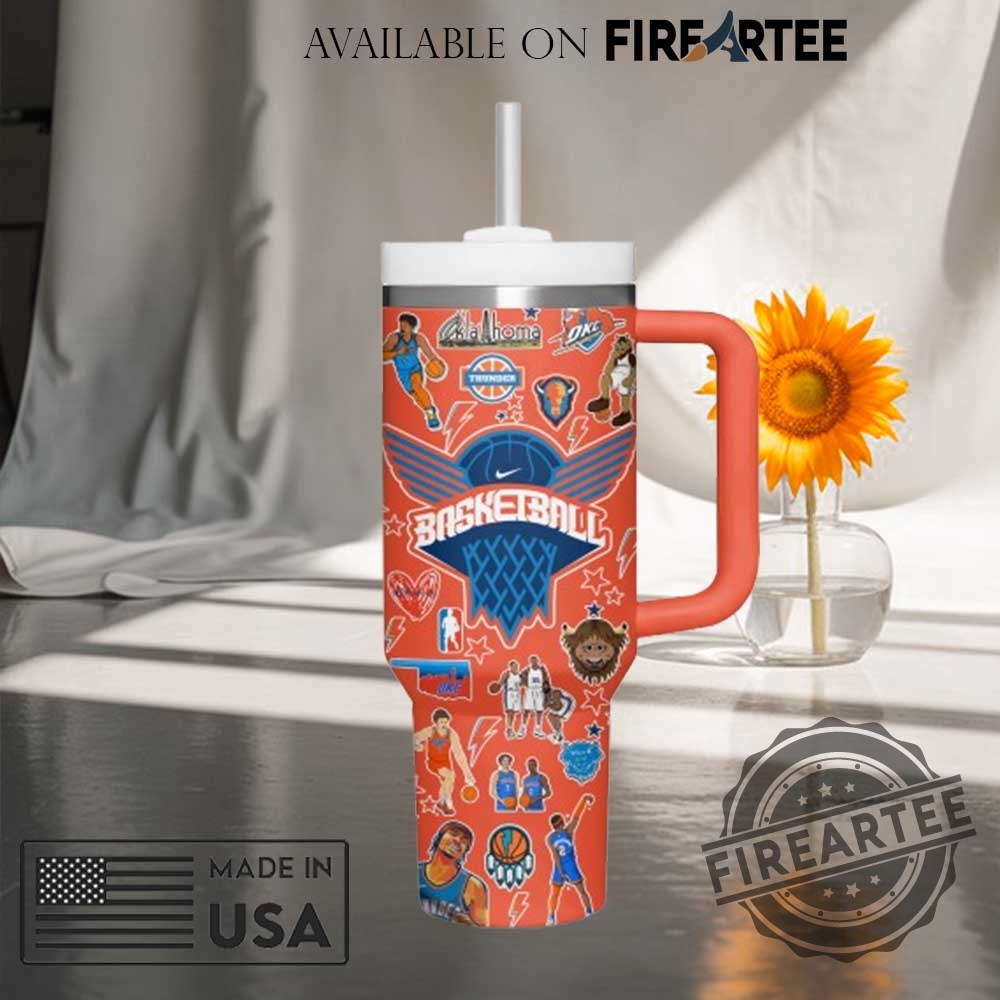Nba Oklahoma City Thunder Stickers Orange Stanley Tumbler 4 NBA Oklahoma City Thunder Stickers Orange Stanley Tumbler