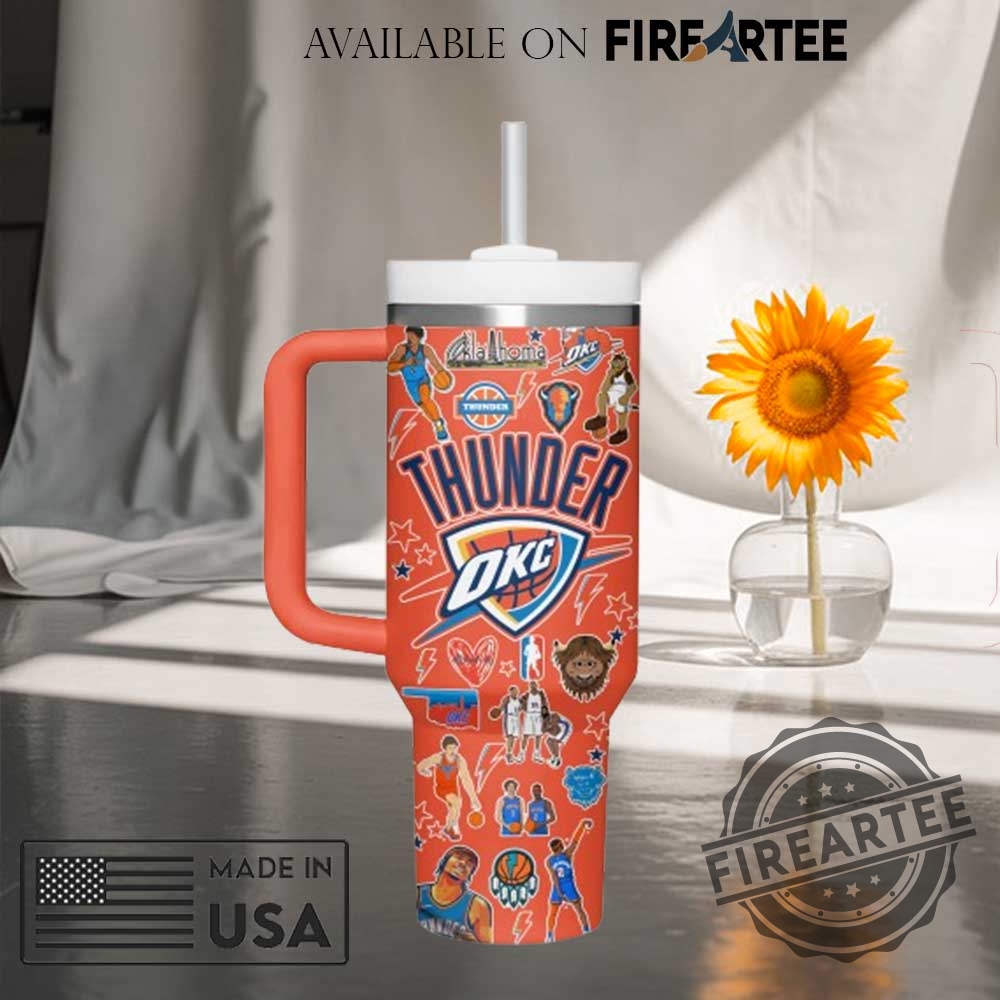 Nba Oklahoma City Thunder Stickers Orange Stanley Tumbler 5 NBA Oklahoma City Thunder Stickers Orange Stanley Tumbler