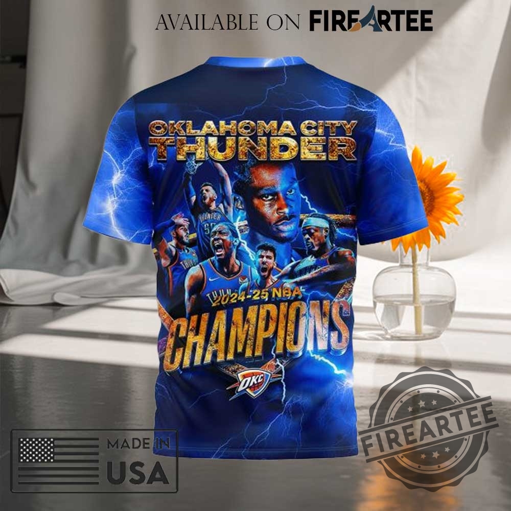 Okc Thunder 20242025 Nba Champions Tshirt Oklahoma City Thunder Championship Trophy Basketball Fans Shirt 4 OKC Thunder 2024-2025 NBA Champions T-shirt - Oklahoma City Thunder, Championship Trophy, Basketball Fans Shirt