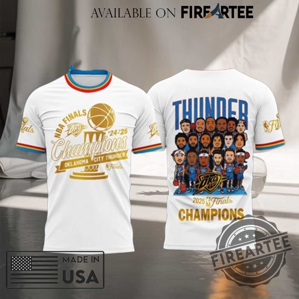 "Celebrate OKC Thunder 2025 NBA Champs with Must-Have Fan Gear!" 10 White Oklahoma City Thunder Nba Finals Best Team All Over Print Hoodie Shirt