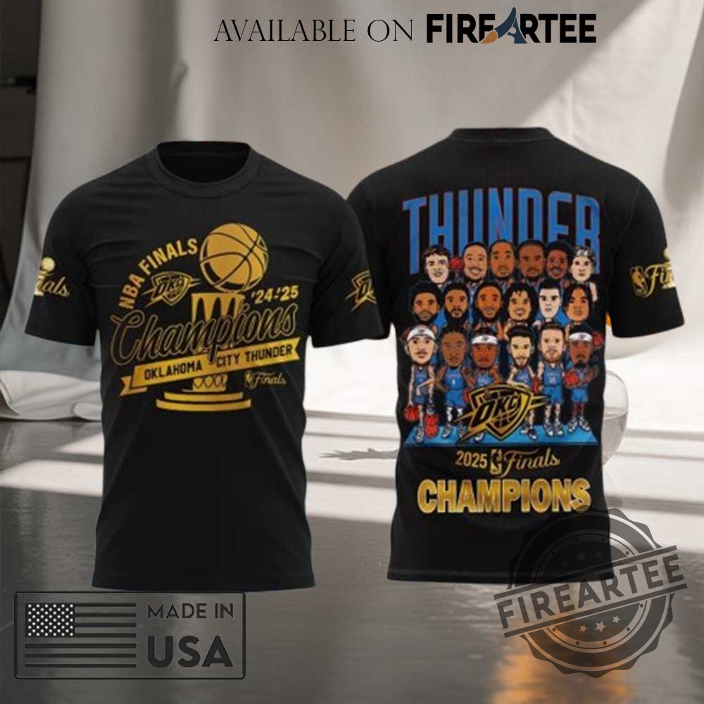 "Celebrate OKC Thunder 2025 NBA Champs with Must-Have Fan Gear!" 11 Black Oklahoma City Thunder Nba Finals Best Team All Over Print Hoodie Shirt