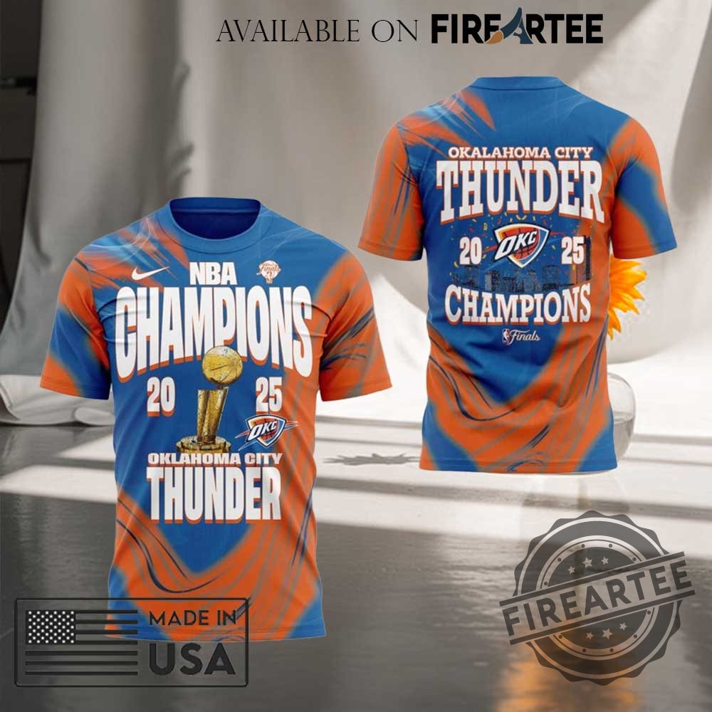 "Celebrate OKC Thunder 2025 NBA Champs with Must-Have Fan Gear!" 14 Nike Oklahoma City Thunder 2025 Nba Champions Tshirt