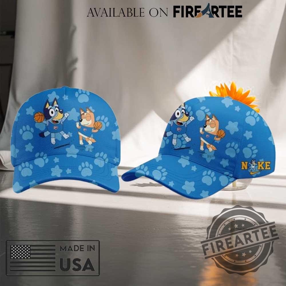 Oklahoma City Thunder X Bluey And Bingo Cap 4 Oklahoma City Thunder x Bluey And Bingo Cap