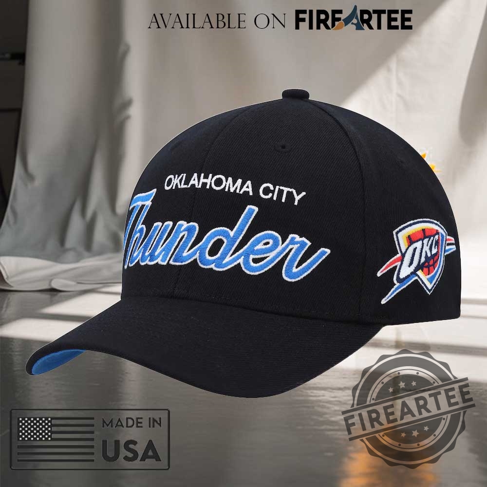"Celebrate OKC Thunder 2025 NBA Champs with Must-Have Fan Gear!" 17 Oklahoma City Thunder Mitchell Ness Black Mvp Team Script 2.0 Embroidered Hat