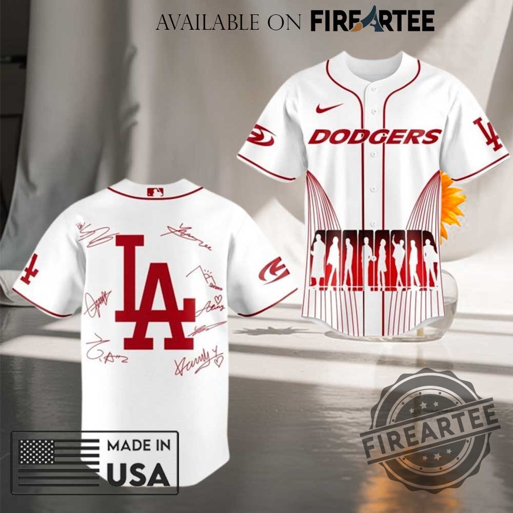 "Top Trendy Baseball Jerseys: Morgan Wallen, Dodgers, Mets, Ateez, Bad Bunny" 3 Los Angeles Dodgers Ateez World Tour Signature White Jersey