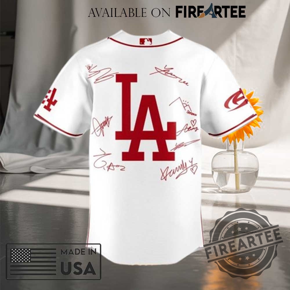 Los Angeles Dodgers Ateez World Tour Signature White Jersey 4 Los Angeles Dodgers ATEEZ World Tour Signature White Jersey