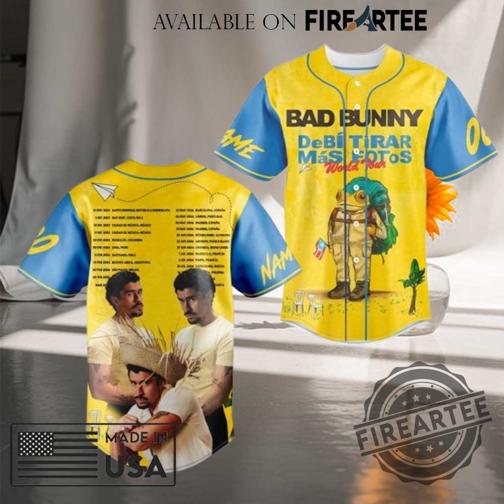 "Top Trendy Baseball Jerseys: Morgan Wallen, Dodgers, Mets, Ateez, Bad Bunny" 6 Bad Bunny Debi Tirar Mas Fotos World Tour Baseball Jersey