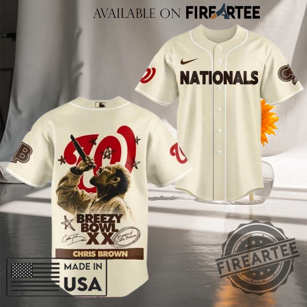 "Top Trendy Baseball Jerseys: Morgan Wallen, Dodgers, Mets, Ateez, Bad Bunny" 7 Washington Nationals X Chris Brown Breezy Bowl Xx Jersey