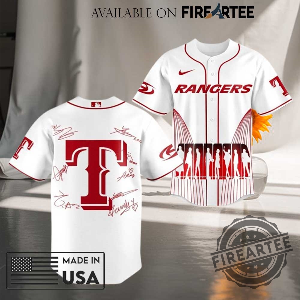 "Top Trendy Baseball Jerseys: Morgan Wallen, Dodgers, Mets, Ateez, Bad Bunny" 9 Texas Rangers Ateez World Tour Signature White Jersey