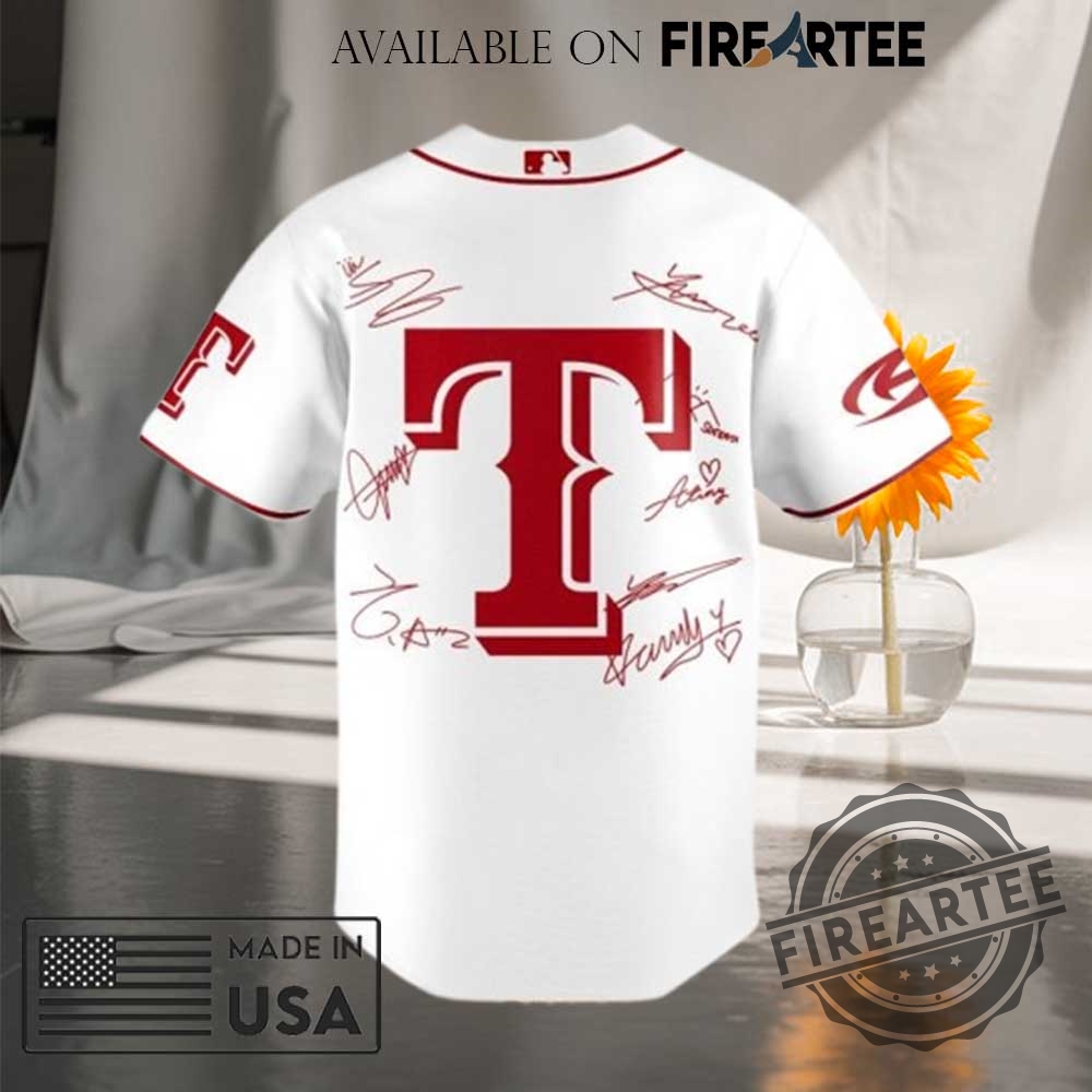 Texas Rangers Ateez World Tour Signature White Jersey 4 Texas Rangers ATEEZ World Tour Signature White Jersey