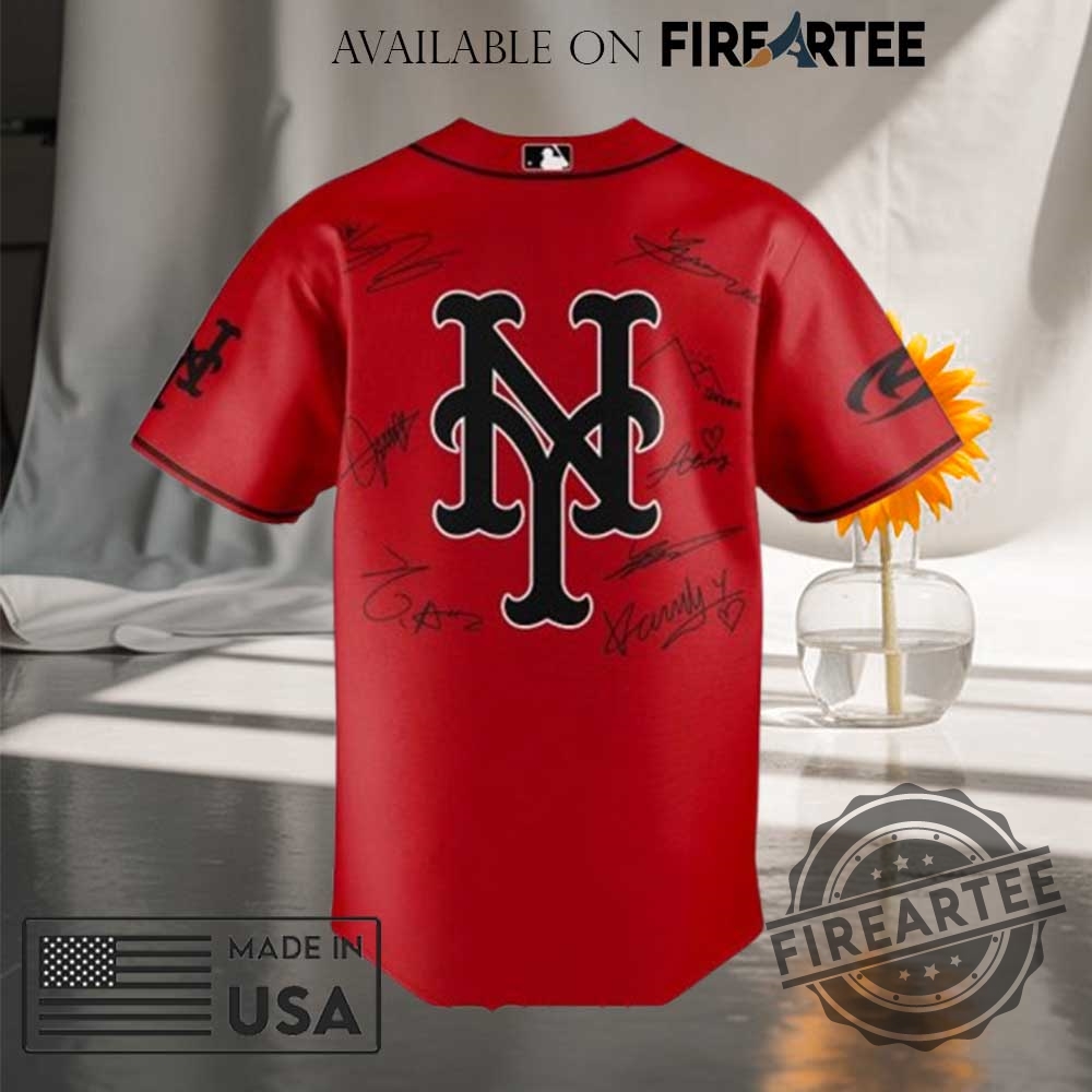 New York Mets Ateez World Tour Signature Red Jersey 4 New York Mets ATEEZ World Tour Signature Red Jersey