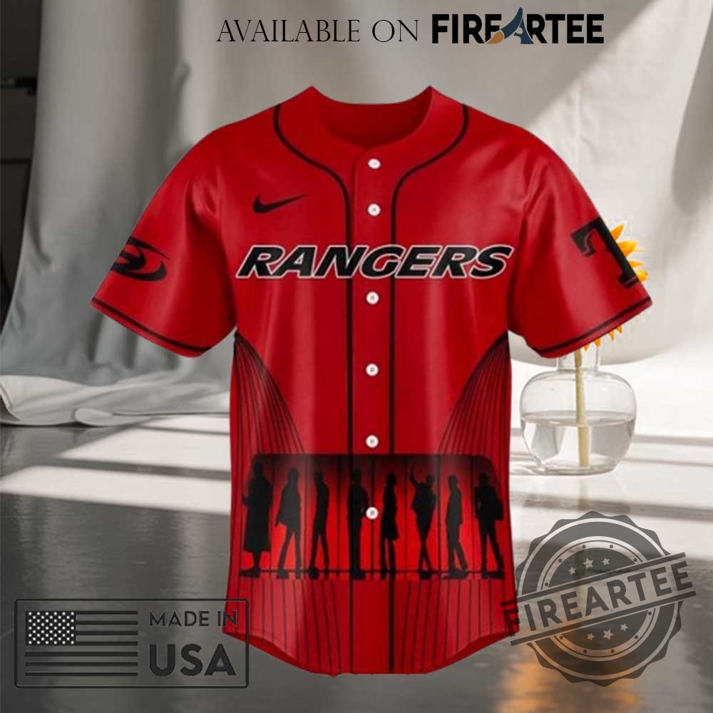Texas Rangers Ateez World Tour Signature Red Jersey 5 Texas Rangers ATEEZ World Tour Signature Red Jersey