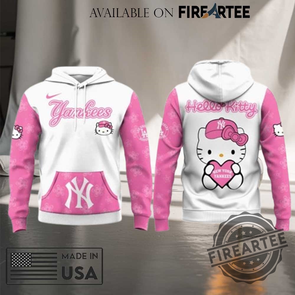 "Top Trendy Baseball Jerseys: Morgan Wallen, Dodgers, Mets, Ateez, Bad Bunny" 19 New York Yankees X Hello Kitty Pink All Over Print Hoodie