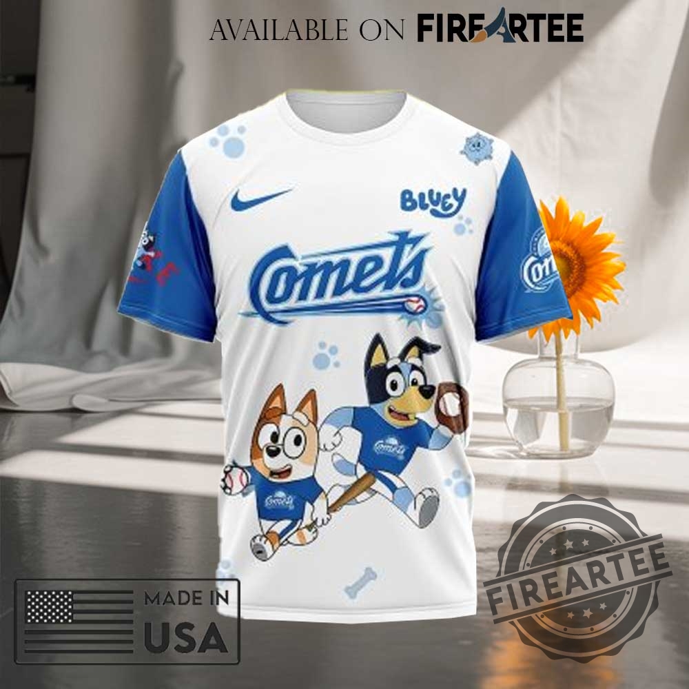 Oklahoma City Comets Bluey Bingo 2025 3D Tshirt 5 Oklahoma City Comets "Bluey & Bingo" 2025 3D T-Shirt