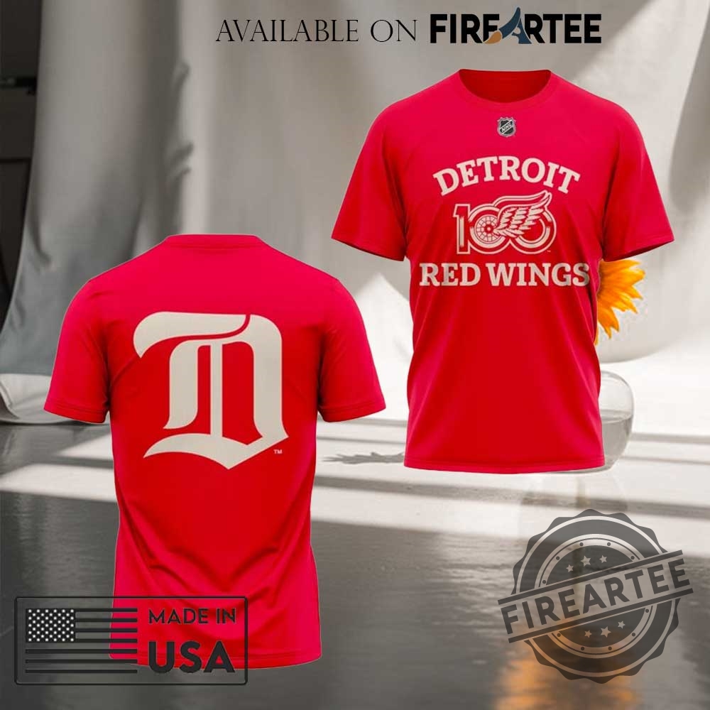 100 Years Of Hockeytown Detroit Red Wings 3D Tshirt Anniversary Edition