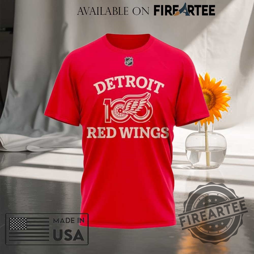 100 Years Of Hockeytown Detroit Red Wings 3D Tshirt Anniversary Edition 5 "100 Years Of Hockeytown" Detroit Red Wings 3D T-Shirt Anniversary Edition
