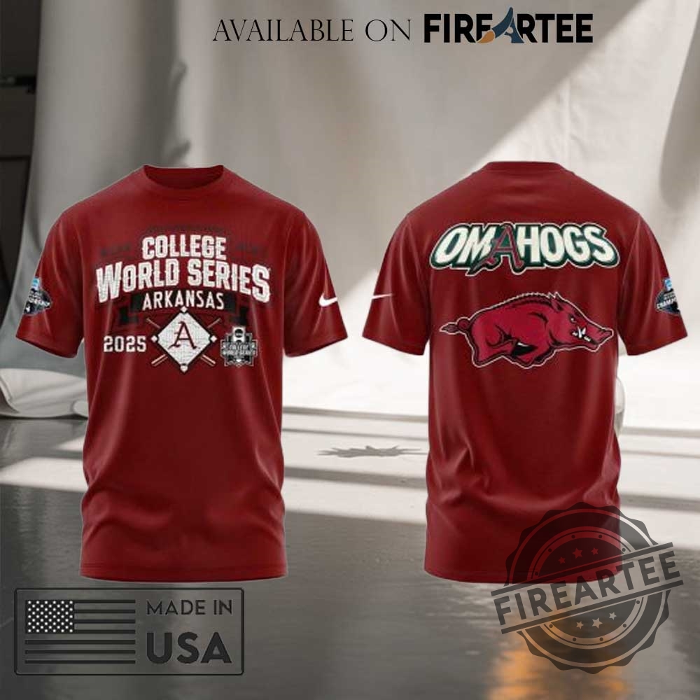 Arkansas Razorbacks Omahogs College World Series 2025 3D Tshirt