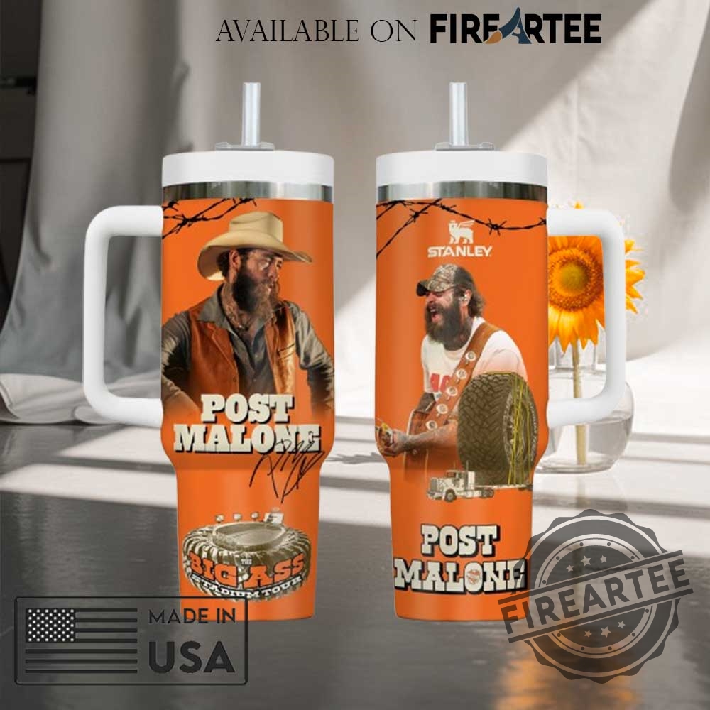 Post Malone F1 Trillion Big Ass Stadium Tour Custom Stanley Style Tumbler With Handle