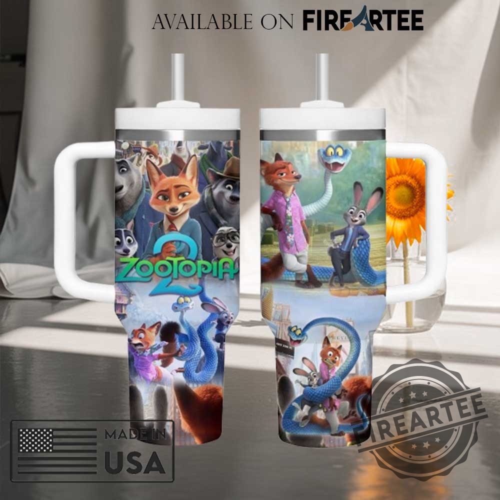 Zootopia 2 Cartoon 40 Oz Tumbler With Handle