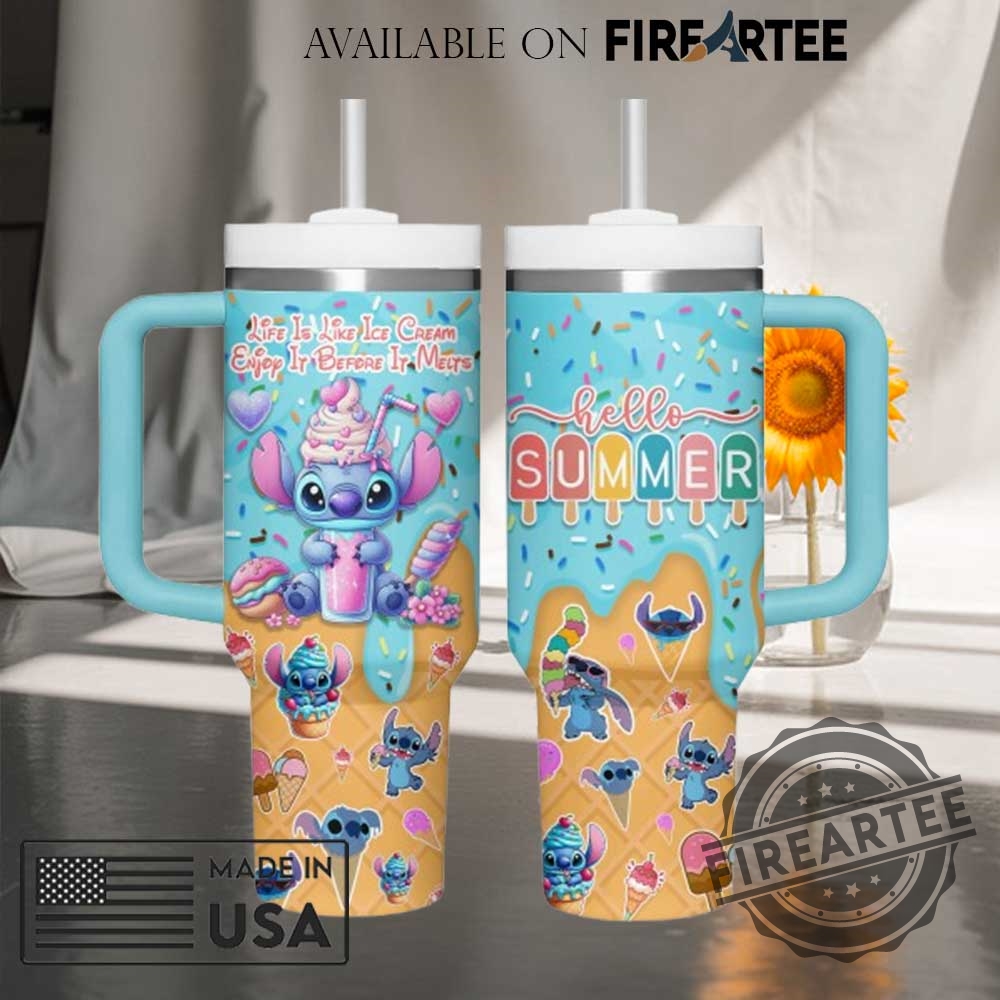 Official Lilo  Stitch Ice Cream  Sweets Travel Mug  40Oz Stanley Dupe For Summer Fun