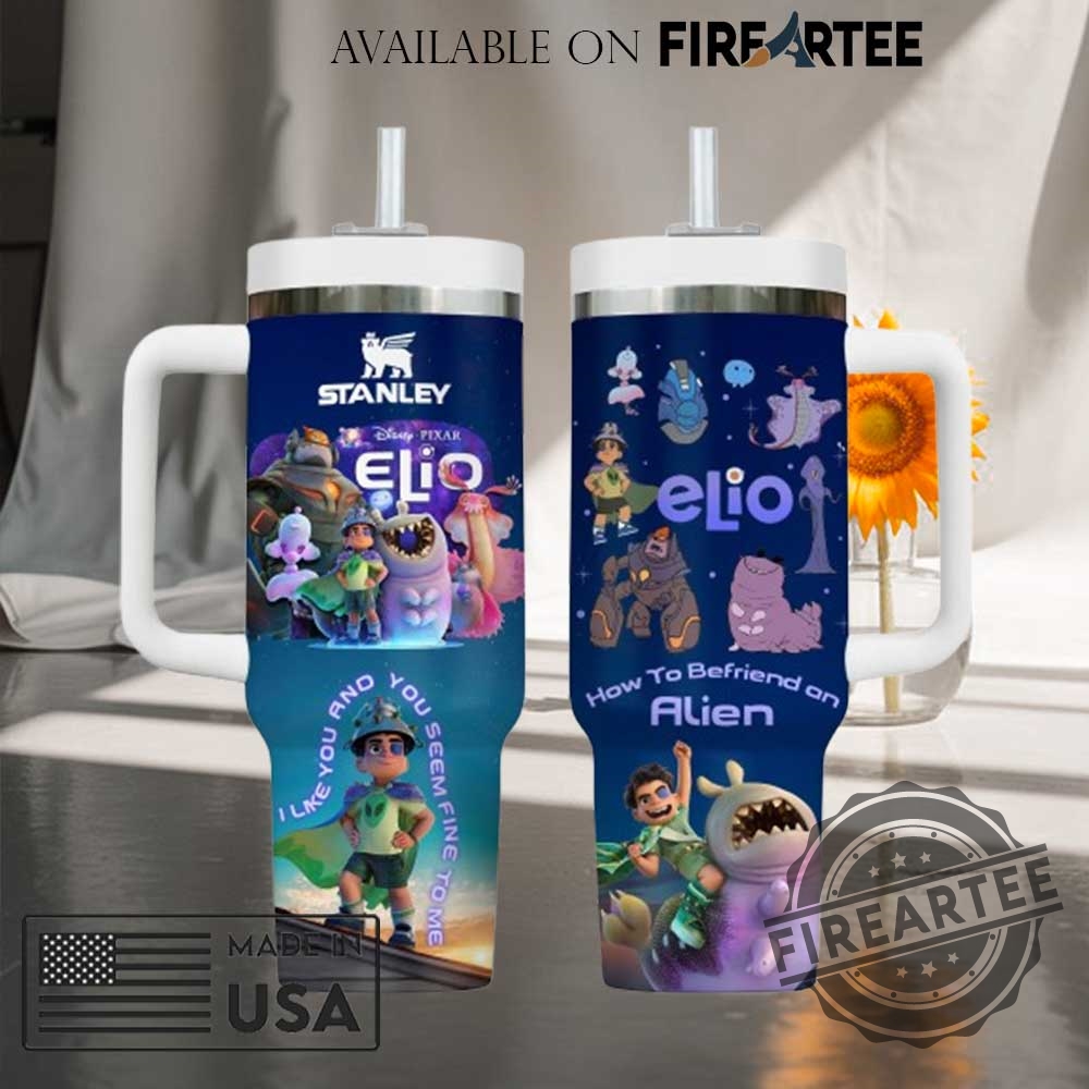 Disney Pixar Elio Movie Poster Custom Stanley Style Tumbler With Handle  New Film 2025