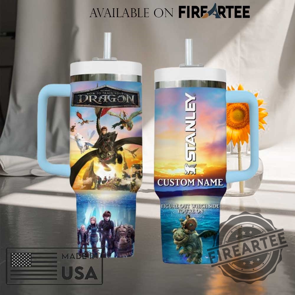 Official How To Train Your Dragon Movie Art Travel Mug  40Oz Stanley Dupe For Fans