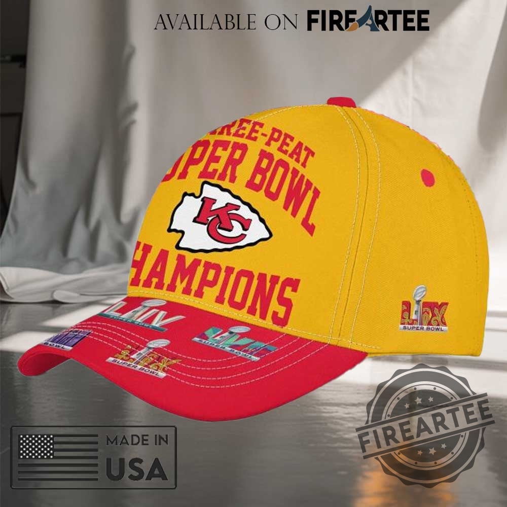 Kansas City Chiefs Three Peat Super Bowl Lix 2025 Champions Cap