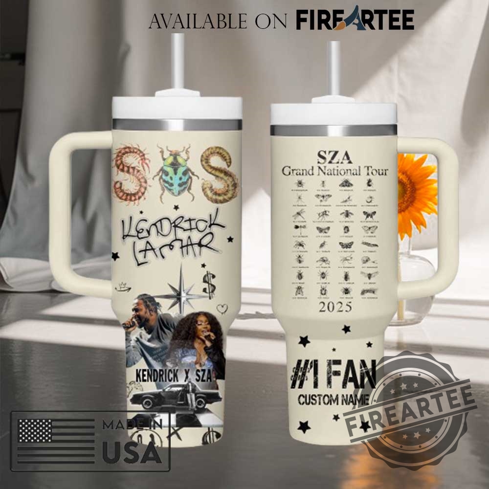 Sza Grand National Tour 2025 Tumbler Kendrick Lamar Insects Design Fan Mug