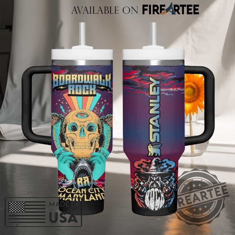 Boardwalk-Rock-Ocean-City-Maryland-Tumbler-Skull-Shark-Design-Insulated-Mug-Unique-Ocean-City-Souvenir-fireartee_1-1