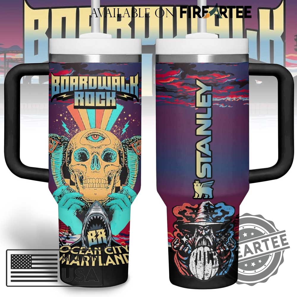 Boardwalk Rock Ocean City Maryland Tumbler Skull Shark Design Insulated Mug Unique Ocean City Souvenir 5 Boardwalk Rock Ocean City Maryland Tumbler Skull Shark Design Insulated Mug Unique Ocean City Souvenir