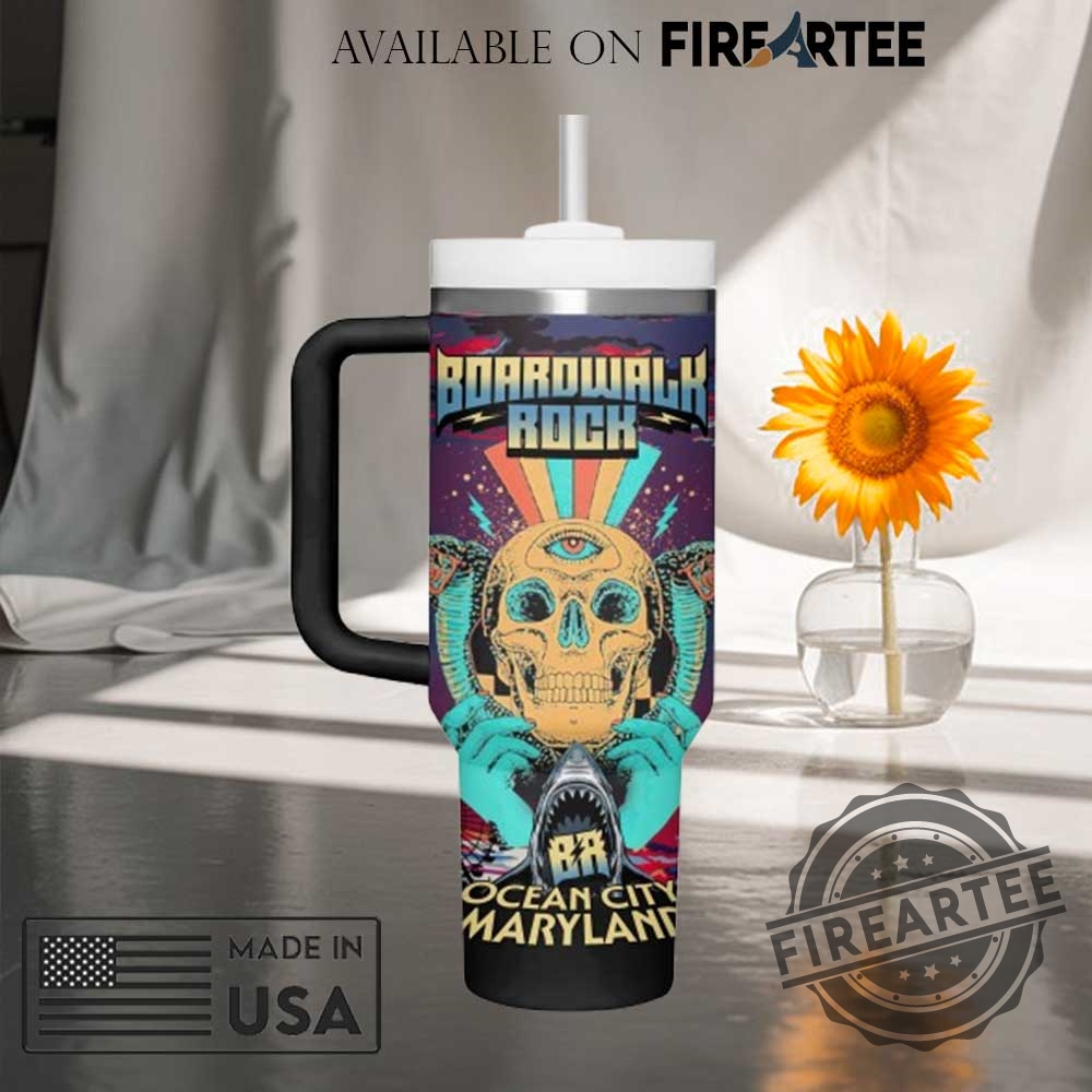 Boardwalk Rock Ocean City Maryland Tumbler Skull Shark Design Insulated Mug Unique Ocean City Souvenir 6 Boardwalk Rock Ocean City Maryland Tumbler Skull Shark Design Insulated Mug Unique Ocean City Souvenir