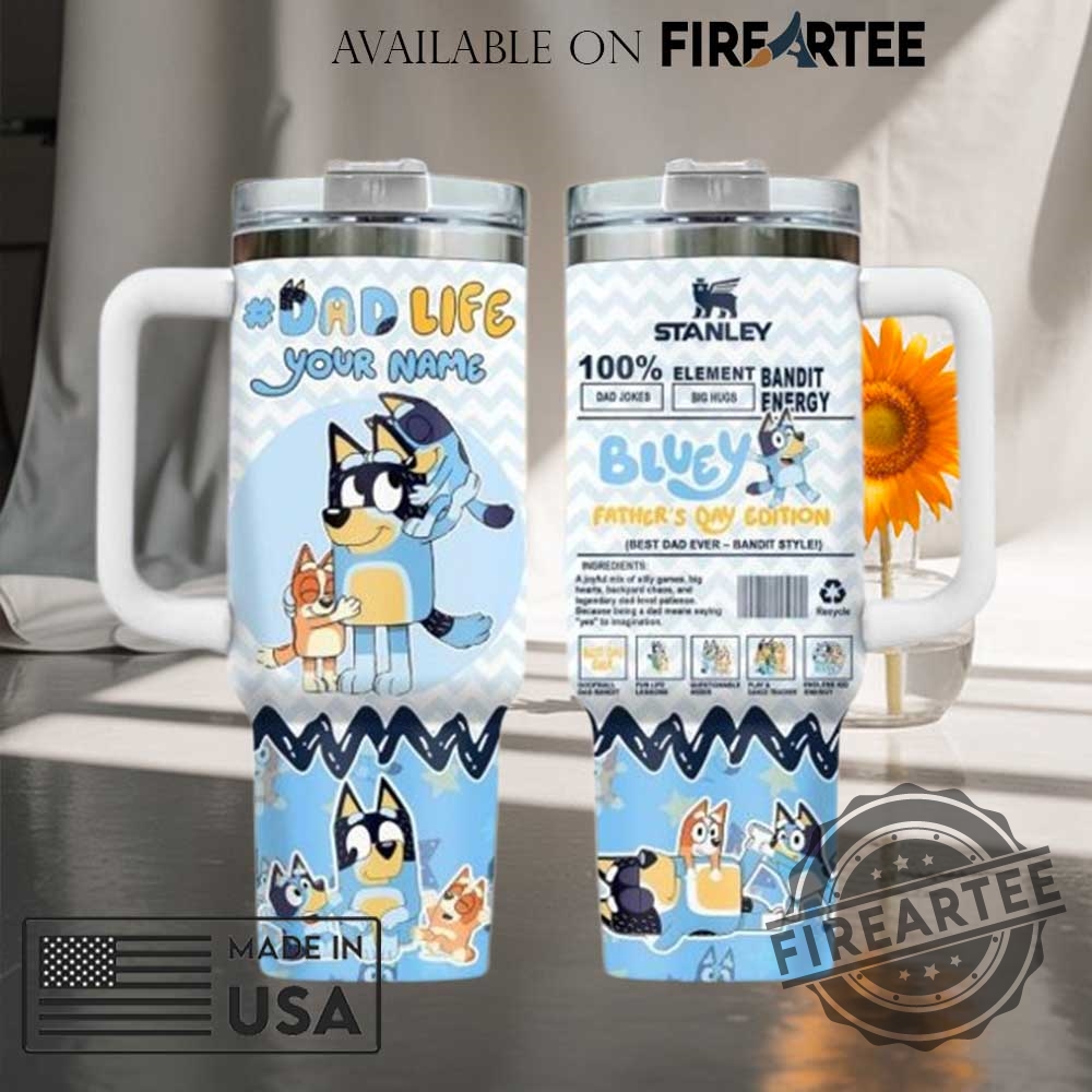 Bluey Dad Life Fathers Day Tumbler Bandit Energy Gift Mug