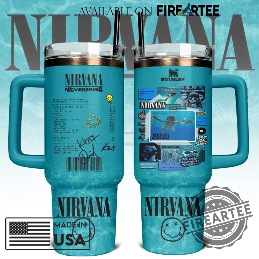 Nirvana Nevermind Album Art Stanley Style Tumbler Mug 4 Nirvana Nevermind Album Art Stanley Style Tumbler Mug
