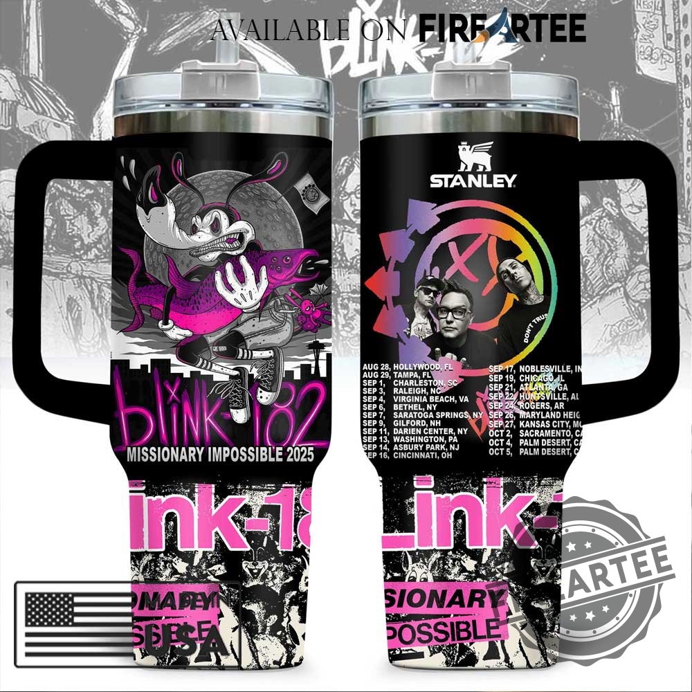 Official Blink182 Missionary Impossible 2025 Stanley Style Tumbler 5 Official Blink-182 Missionary Impossible 2025 Stanley Style Tumbler