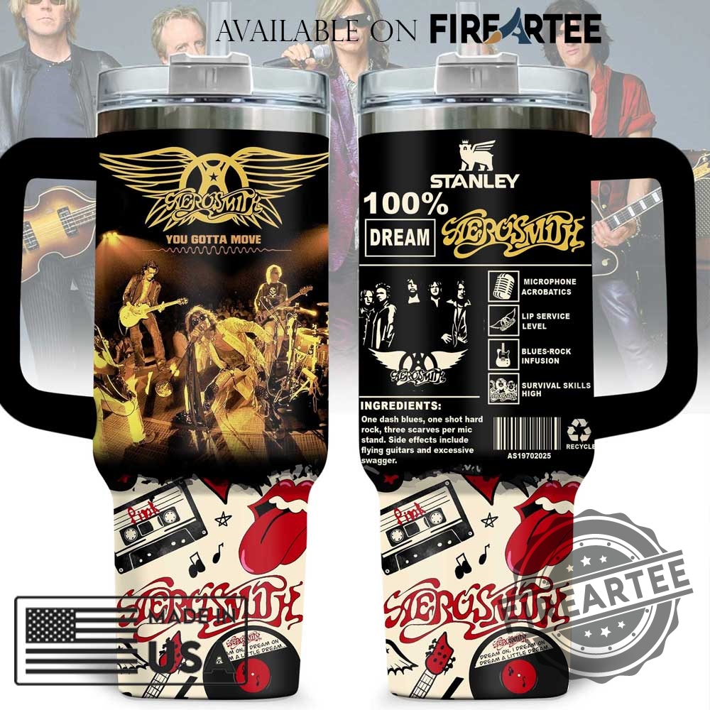 Vintage Aerosmith Concert Scene Stanley Tumbler Classic Rock Band Fan Mug 5 Vintage Aerosmith Concert Scene Stanley Tumbler Classic Rock Band Fan Mug