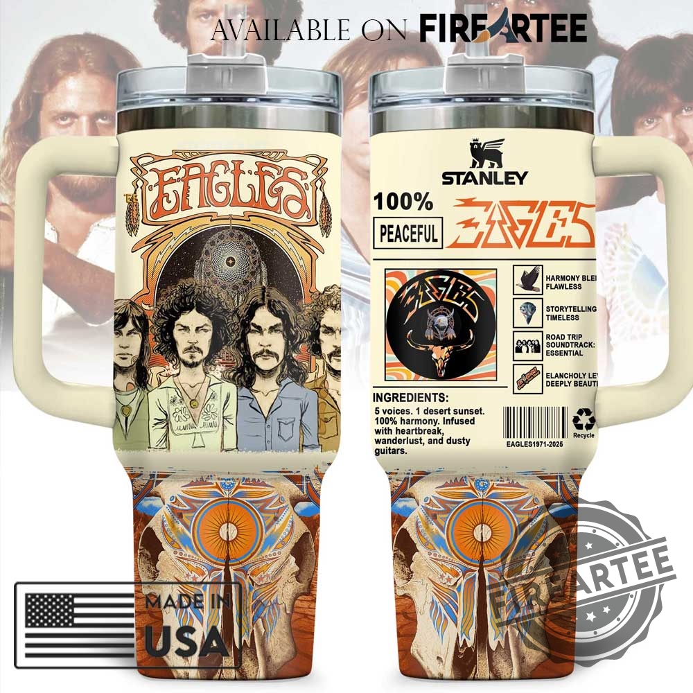 Eagles Band 1970S Vintage Art Stanley Tumbler Peaceful Easy Feeling Rock Fan Gift Mug 5 Eagles Band 1970s Vintage Art Stanley Tumbler Peaceful Easy Feeling Rock Fan Gift Mug