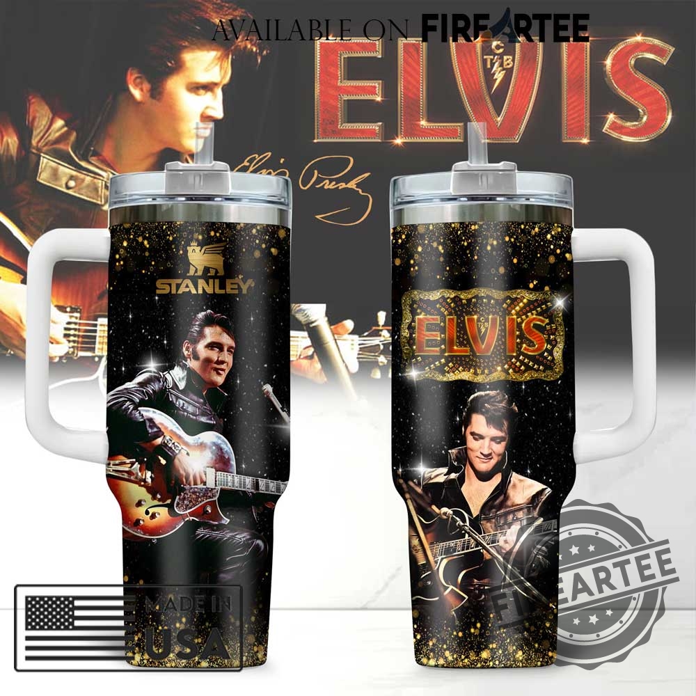 Official Elvis Presley Performance Stanley Tumbler With Handle Vintage Rock Star Fan Merch 5 Official Elvis Presley Performance Stanley Tumbler with Handle Vintage Rock Star Fan Merch