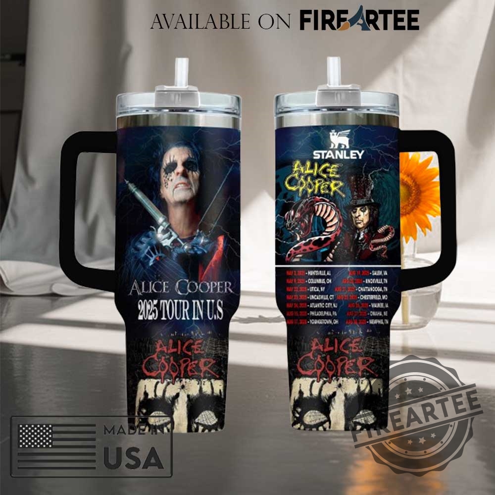 Alice Cooper 2025 Us Tour Stanley Tumbler Shock Rock Legend