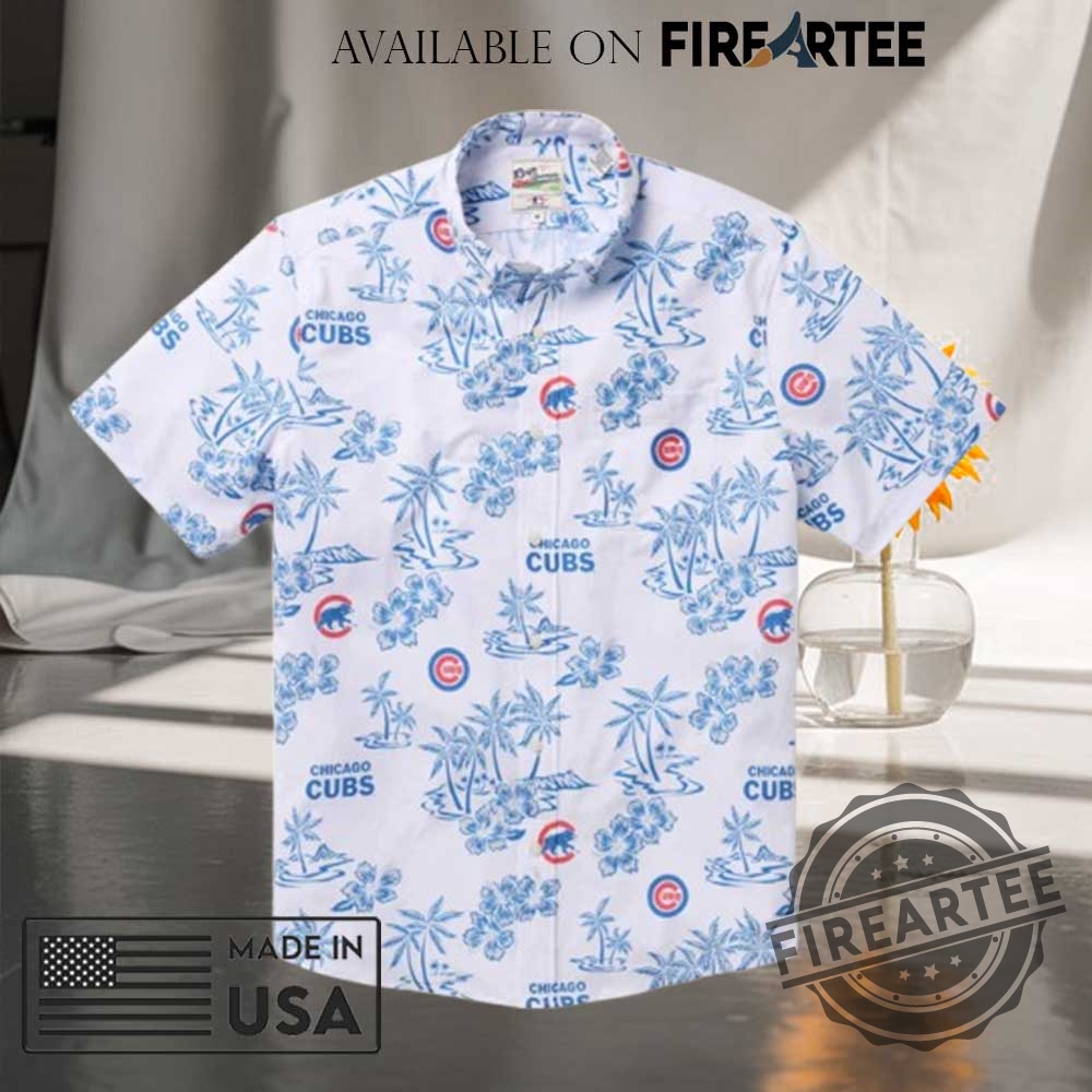 Chicago Cubs Reyn Spooner White Game Day Hawaiian Shirt