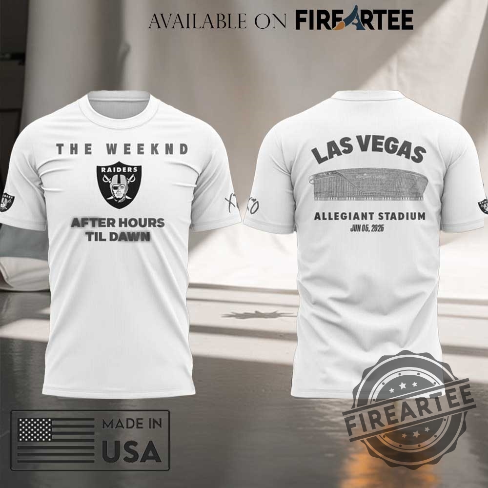 Las Vegas Raiders X The Weeknd After Hours Til Dawn 2025 Tour White Tshirt