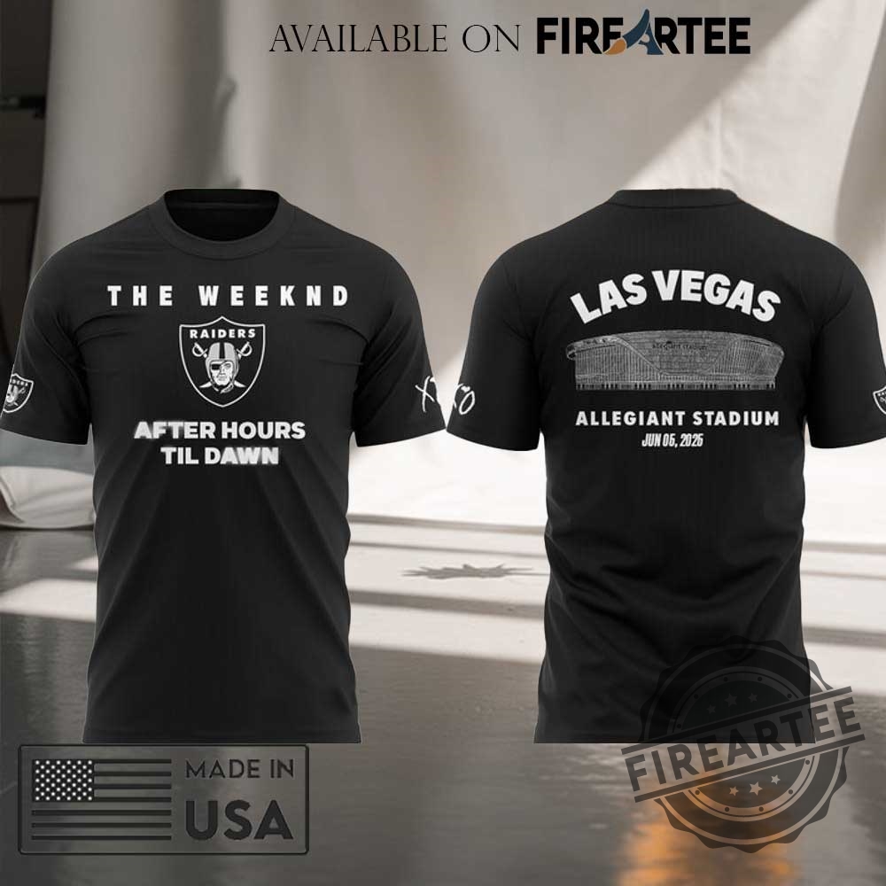 Las Vegas Raiders X The Weeknd After Hours Til Dawn 2025 Tour Black Tshirt