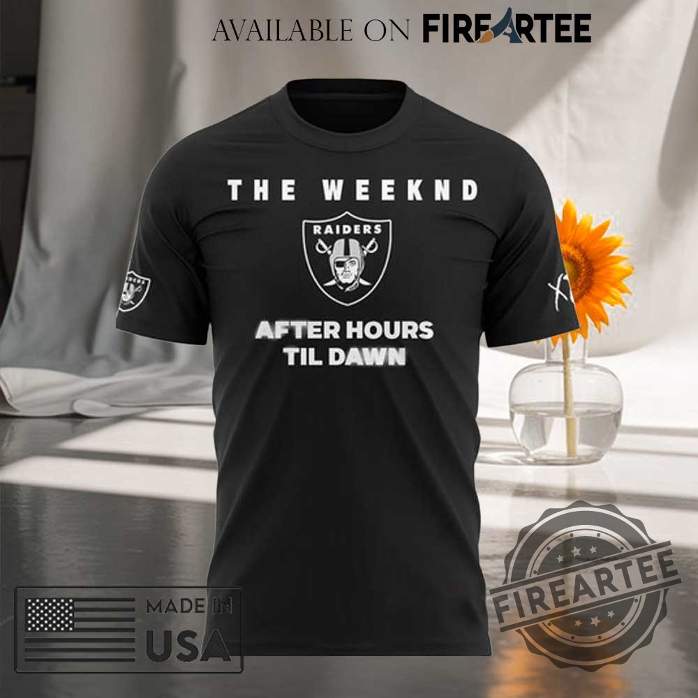 Las Vegas Raiders X The Weeknd After Hours Til Dawn 2025 Tour Black Tshirt 4 Las Vegas Raiders x The Weeknd After Hours Til Dawn 2025 Tour Black T-shirt
