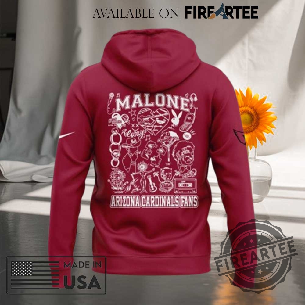 Post Malone X Arizona Cardinals State Farm Stadium 2025 Red Hoodie 6 Post Malone x Arizona Cardinals State Farm Stadium 2025 Red Hoodie