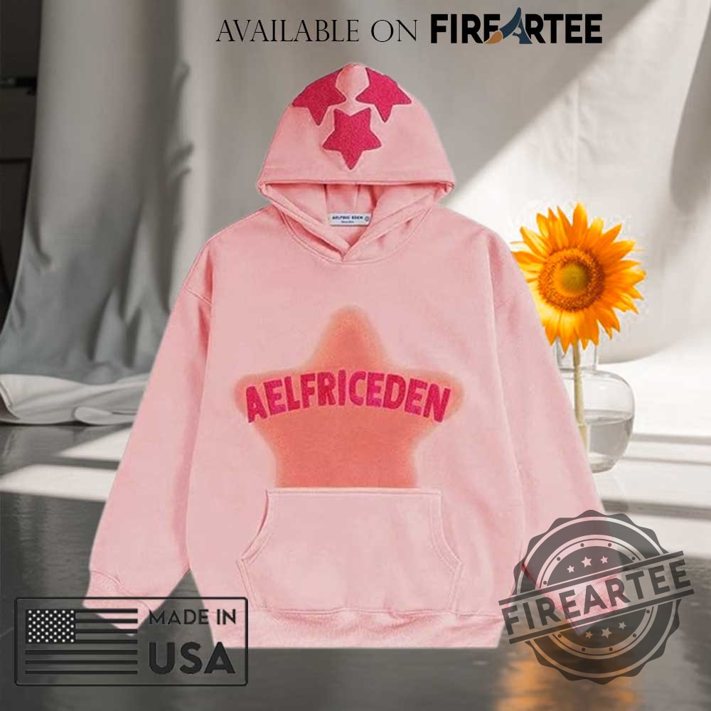 Aelfric Eden Womens Graphic Hoodies Pink Star Print Hoodie