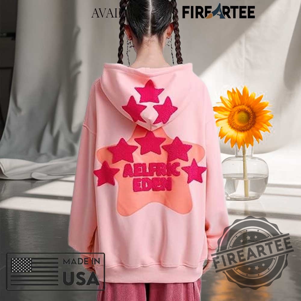 Aelfric Eden Womens Graphic Hoodies Pink Star Print Hoodie 5 Aelfric Eden Womens Graphic Hoodies Pink Star Print Hoodie