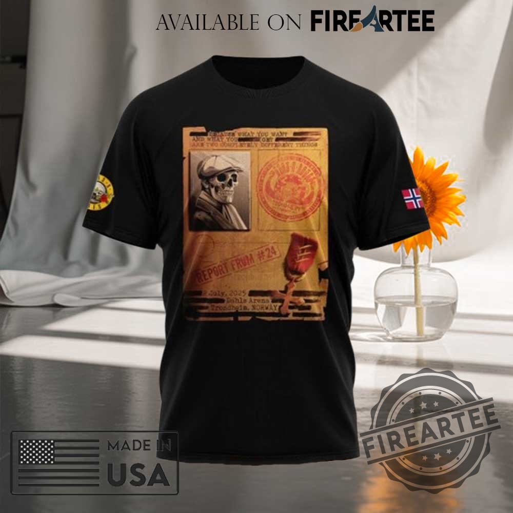Guns N Roses Trondheim Norway 2025 Tour Tshirt Hoodie Apperal 5 Guns N’ Roses Trondheim Norway 2025 Tour T-shirt Hoodie Apperal