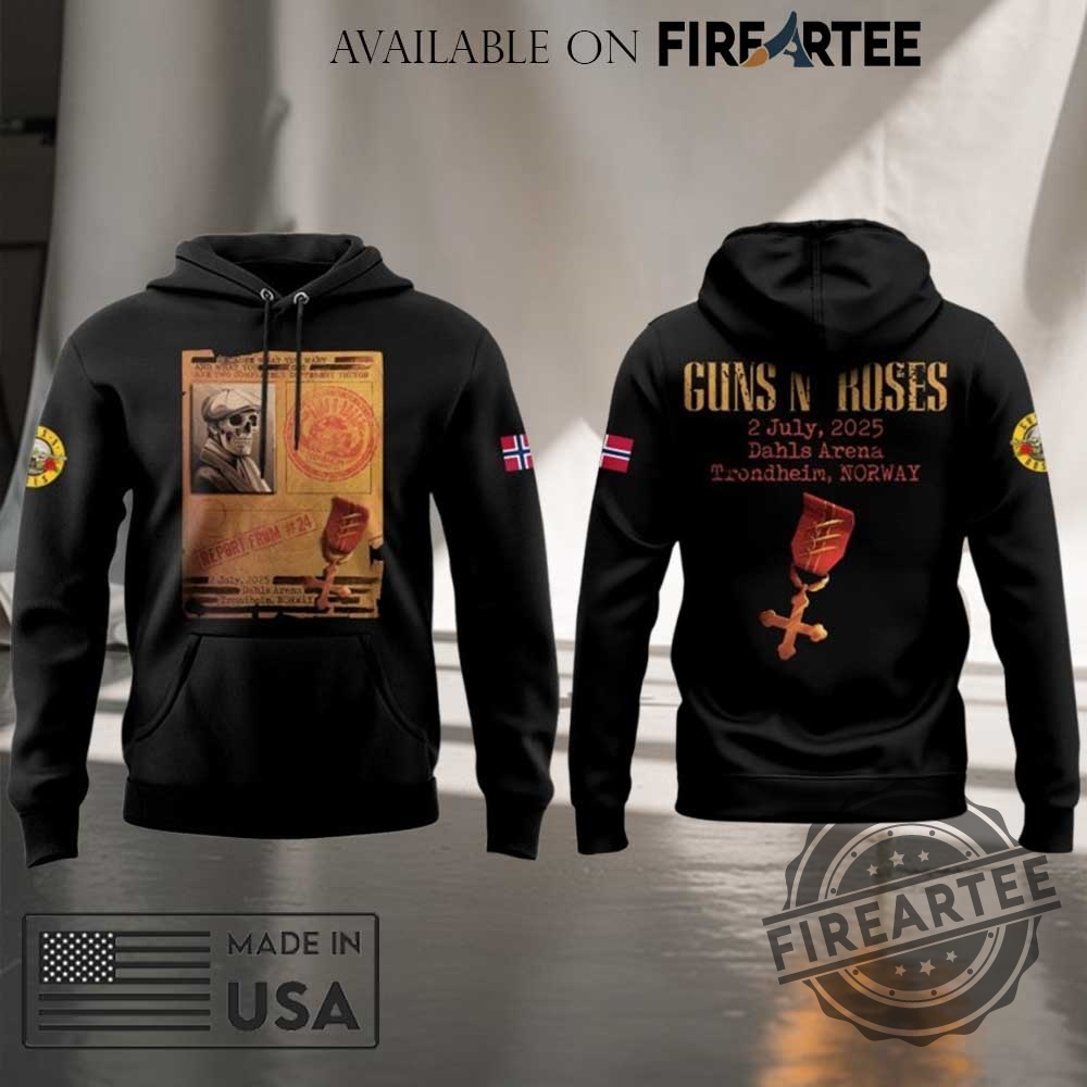 Guns N Roses Trondheim Norway 2025 Tour Tshirt Hoodie Apperal 7 Guns N’ Roses Trondheim Norway 2025 Tour T-shirt Hoodie Apperal