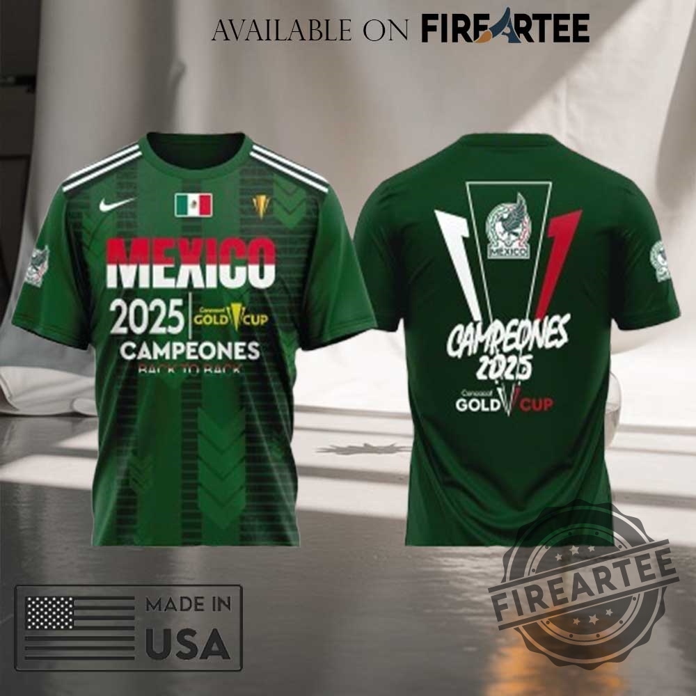 México Campeón De La Copa Oro De La Concacaf 2025 Green Tshirt