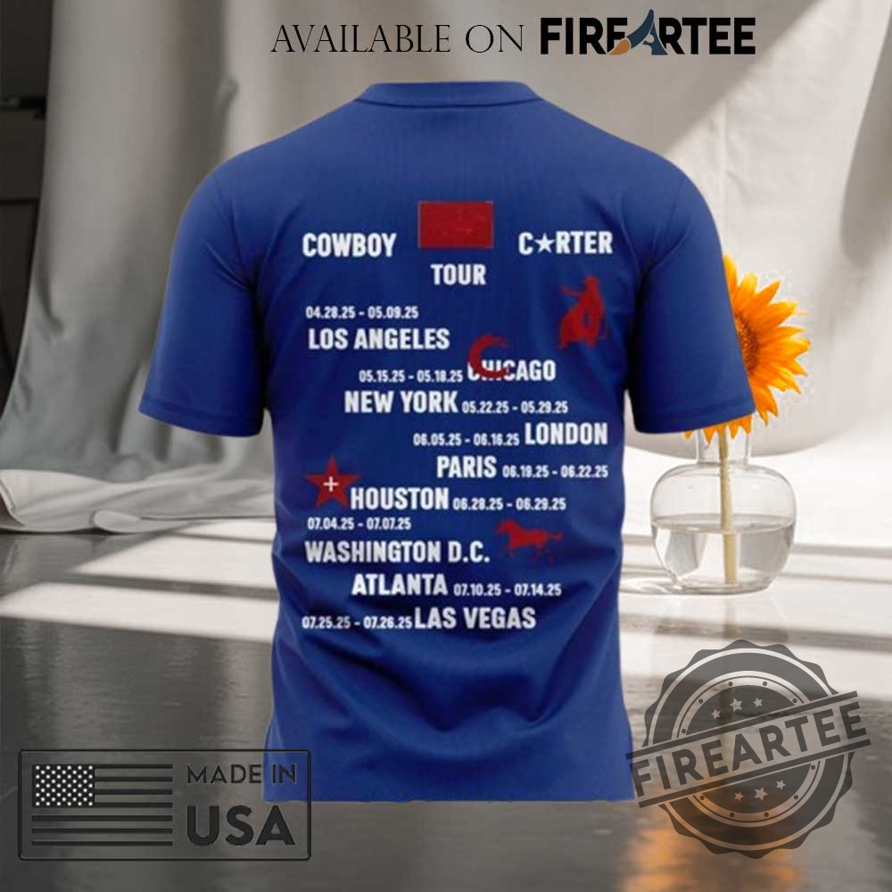 Beyonce x Washington DC Cowboy Carter Tour Blue T-shirt 4 Beyonce x Washington DC Cowboy Carter Tour Blue T-shirt
